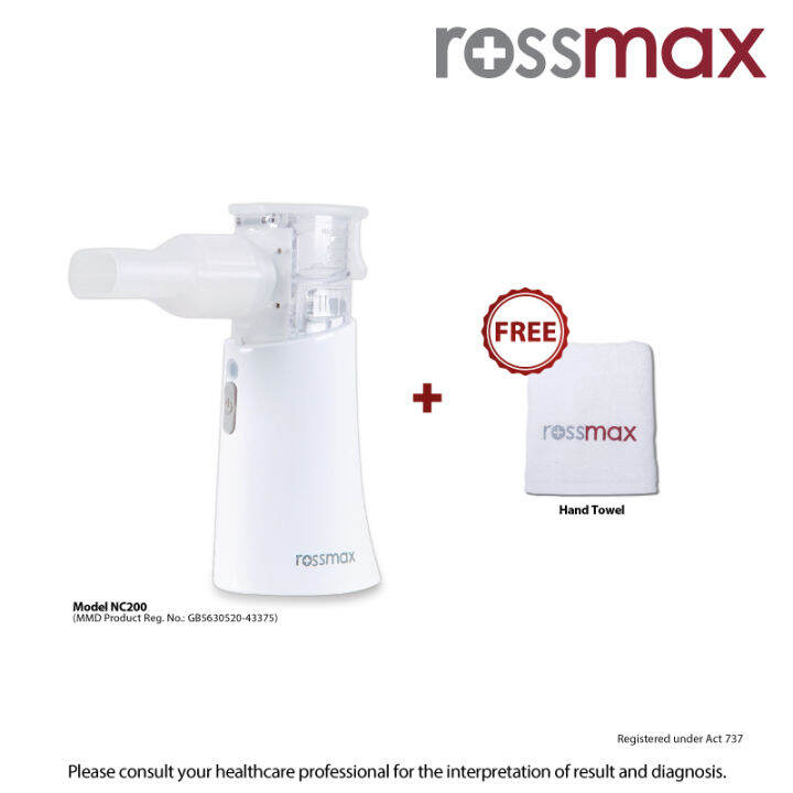 ROSSMAX Portable Mesh Nebulizer Model NC200 (FOC Rossmax Hand Towel ...