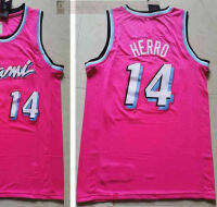 เสื้อ2020 New Basketball 22 jimmy 14 Tyler herro jerseys cheap 13 BA 25 Kendrick ADO nunn Pink White Black City Blue shirts jersey.s