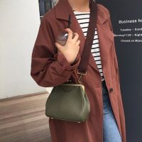 R Army Green Wide Strap Bags Women Shoulder Bags Crossbody Handbag PU Leather All-Match Bag Korean Japan Style