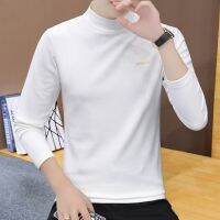 [COD] mens long-sleeved t-shirt top half-high collar T-shirt casual autumn clothes bottoming