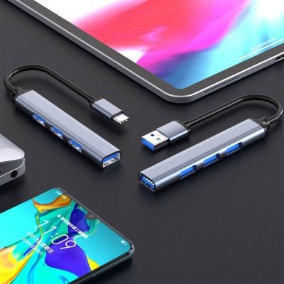 ฮับ USB Type C 3 0 USB-A ฮับตัวแยก4พอร์ต USB3.0/2.0พร้อมการถ่ายโอนข้อมูลความเร็วสูง USB-C สำหรับพีซีแล็ปทอปแมคบุ๊คอุปกรณ์เสริม