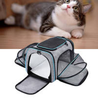 Pet Travel Carrier ตาข่ายระบายอากาศแบบพับได้ขยายได้ Cat Carrier พื้นที่ขนาดใหญ่สำหรับการเดินทางกลางแจ้ง