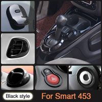 ฝาครอบป้องกันการตกแต่งภายนอกภายในรถยนต์สติกเกอร์สีดำ ABS สำหรับ Mercedes Smart Fortwo Forfour 453อุปกรณ์เสริมที่ดัดแปลง