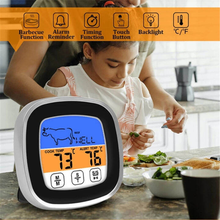 เครื่องวัดอุณหภูมิเตาอบเครื่องวัดอุณหภูมิในครัว-core-temperature-probe-digital-alarm-meat-lcd-digital-food-cooking