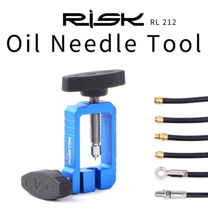 risk-ชุดเครื่องมืออัดปลายสายน้ำมันไฮดรอลิคจักรยาน-พร้อมชุดตัดสายน้ำมัน-bicycle-oil-needle-tool-for-hydraulic-brake