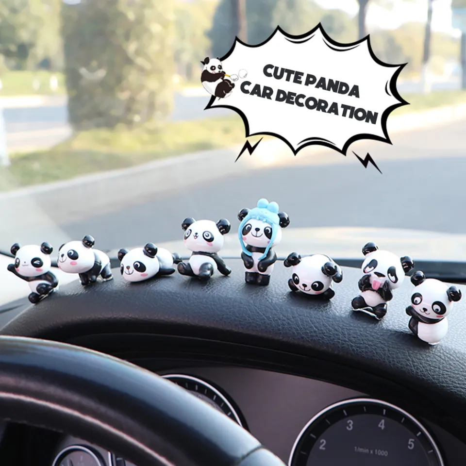 8Pcs Panda Car Decoration Dashboard Toy Car DIY Cartoon Interior Supplies Decoration Accessories | Lazada