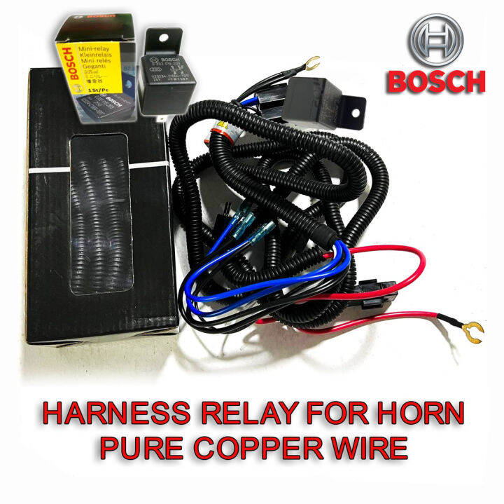 Bosch Auto Horn Relay Harness Set 12V 30A 5 Pin Heavy duty Car Horn