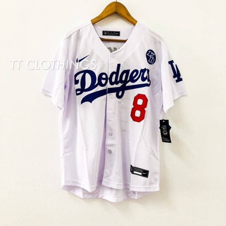 Mens Los Angeles Dodgers 8-24 Kobe Bryant Baseball Jersey White