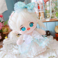 20cm Cute Doll Accessories Blue Princess Dress Headwear Clothes Set Girls Idol Jennie Lisa Winter Minnie Fans Gift