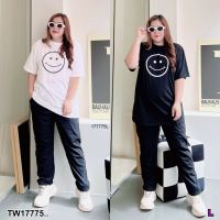 Set #Bigsize 2 ชิ้น เสื้อสกรีนลาย + กางเกงขายา NL17775