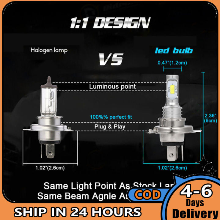 4ชิ้นรถยนต์-led-หลอดไฟหน้าชุดไฟหน้าไกล-ต่ำคานไฟตัดหมอกรวมกันเข้ากันได้สำหรับโตโยต้าทุนดรา2014-2020