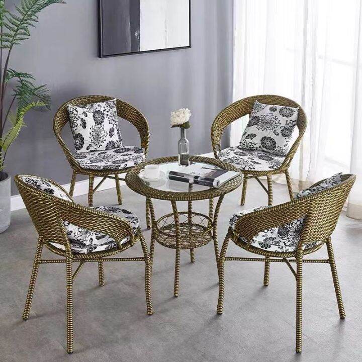 Balcony table and chair rattan chair three-piece combination simple ...