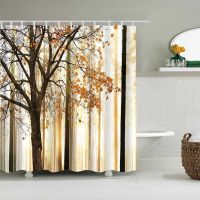 Baltan HOME LY1 New Product Maple Grove Landscape Autumn Shower Curtain Digital Printing Polyester Waterproof Direct Sales