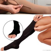 【felicelife】Sport Zipper Compression Zip Shape Leg Support Knee Stockings Sox Open Toe Comfortable