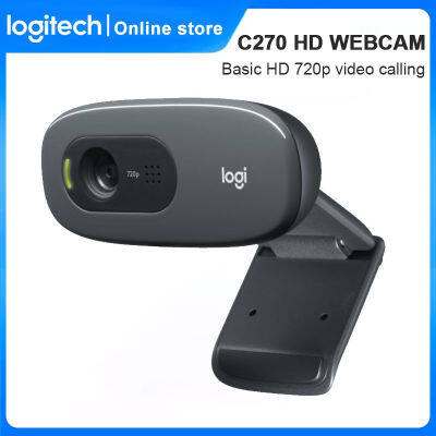 ZZOOI Logitech C270 HD Webcam For Live Broadcast Video Calling Conference Work Built-in Mic PC Desktop USB Web Camera