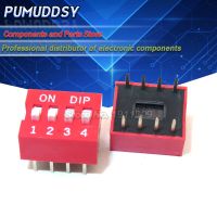 10PCS DIP Switch 4 bit Way 2.54mm Toggle Switch Red Snap Switch Wholesale Electronic WATTY Electronics