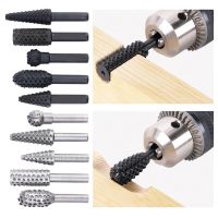 +【‘ 5Pcs Drill Bits Metal Rotary Burr Drill Bit Wood File Grinder Milling Rasp Wood Stone Metal Root Carving Milling Cutter Tools