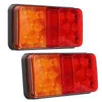 2Pcs 12V 10LED Waterproof Truck Trailer Truck Tail Light Car Turn Signal Brake Rear Stop Lamp Boat RV Indicator