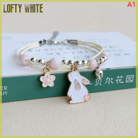 Lofty สร้อยข้อมือการ์ตูนกระต่ายสีขาวแบบเรียบง่ายและน่ารักใหม่สำหรับนักเรียนหญิงของขวัญที่ดีที่สุดสำหรับเพื่อนเครื่องประดับปราดเปรียว