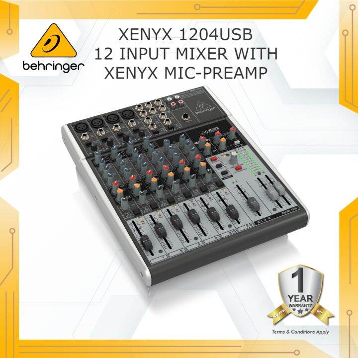 [100 AUTHENTIC] BEHRINGER XENYX 1204USB 12Input 2/2Bus Mixer with