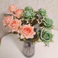 ¤ Artificial Single Rose Flower Simulation Velvet Roses With Stem Flowers Bouquet Wedding Party Home Decoration Valentines Day