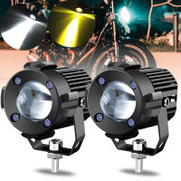 2PCSรถจักรยานยนต์LEDไฟหน้า2นิ้ว120W สีเหลืองและสีขาวHi/Lo BeamสำหรับYamaha Hondaรถมอเตอร์ไซค์ซูซูกิจักรยานไฟหน้ารถมอเตอร์ไซค์แบบLED Spot Fogไฟไฟหน้า