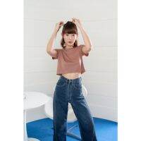 Pela.bkk - Mellow Crop top สีน้ำตาล  Brown