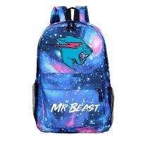 Mochila Mr Beast กระเป๋าหนังสือเด็กหญิงเด็กชายกระเป๋าสะพายพิมพ์ลายแมวสายฟ้าแลบนักเรียนกระเป๋าหลังโรงเรียนเด็กกระเป๋าสะพายหลังโรงเรียนวัยรุ่นเป้สะพายหลัง