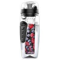 ใหม่1000มล.32ออนซ์ผลไม้ Infusing Infuser ขวดน้ำพลาสติกกีฬาดีท็อกซ์สุขภาพสีดำ