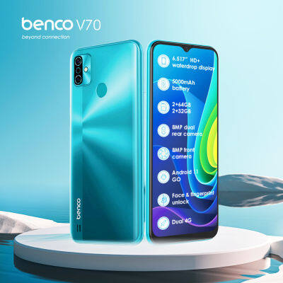 Benco V70 หน่วยความจำ RAM 2GB ROM 32GB สมาร์ทโฟน โทรศัพท์มือถือ มือถือ เบนโก หน้าจอ 6.517 นิ้ว แบตเตอรี่ 5,000 mAh