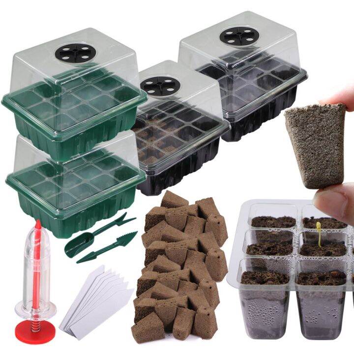 12-cells-seedling-box-planter-kit-seeds-germination-hydroponic-sponge-soilless-cultivation-growing-system-for-garden-nursery-pot