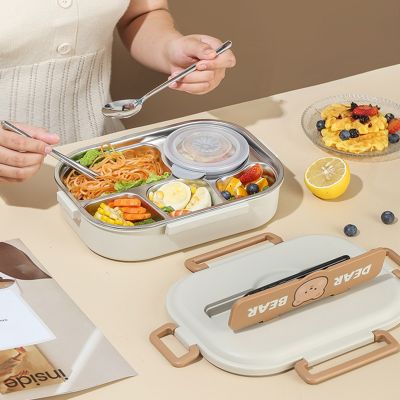 Thermal Bento Lunchbox Leakproof Food Dinnerware Cutlery