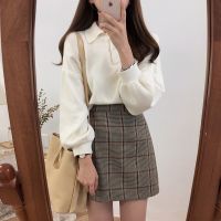 Loose Casual Solid Color Lazy Retro Sweater Female Korean Harajuku Women 39;s Sweaters Japanese Kawaii Ulzzang Clothing For Women