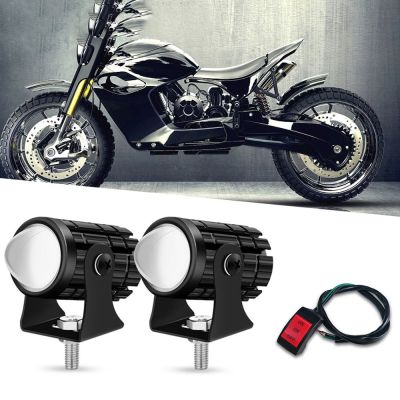 ไฟสปอตไลท์คู่ไฟแอลอีดีรถจักรยานยนต์ขนาดเล็กไฟตัดหมอกไฟหน้าสำหรับ H4หน้า LED Moto ไฟ Led รถจักรยานยนต์เพิ่มเติม