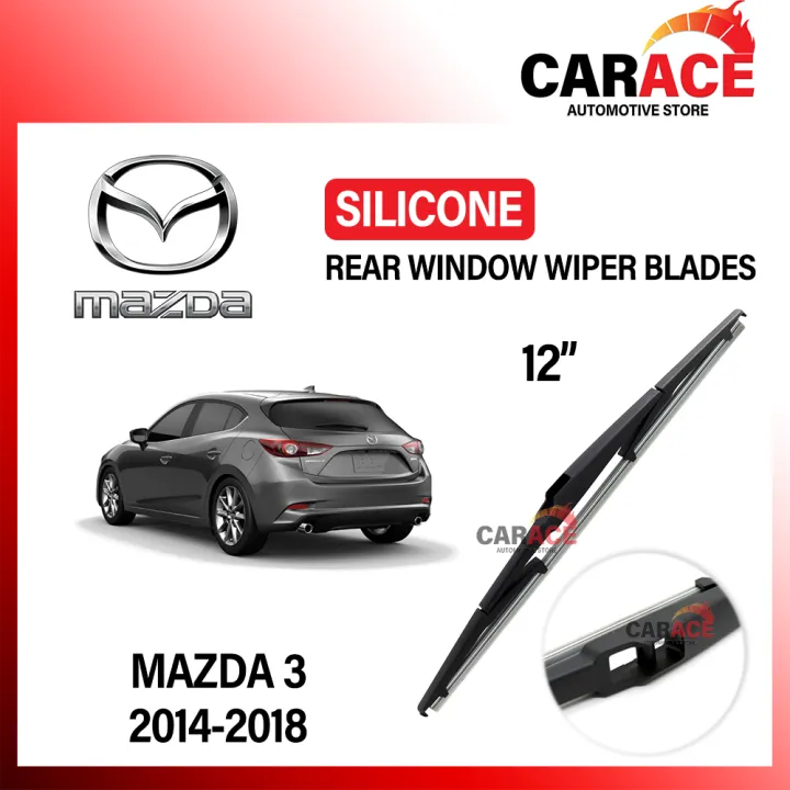 MAZDA 3 12" Rear Window SILICONE Wiper Blades Wiper Belakang
