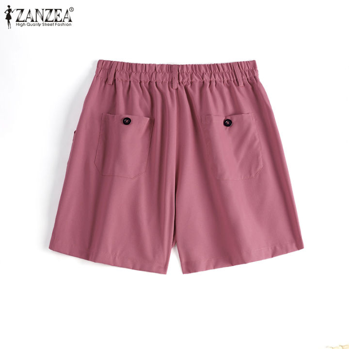 สินค้ามาใหม่-จัดส่งฟรี-fancystyle-zanzea-สไตล์เกาหลีของผู้หญิงเอวแบบยืดกางเกงขาสั้นเอไลน์กางเกงขายาวออฟฟิศ-10