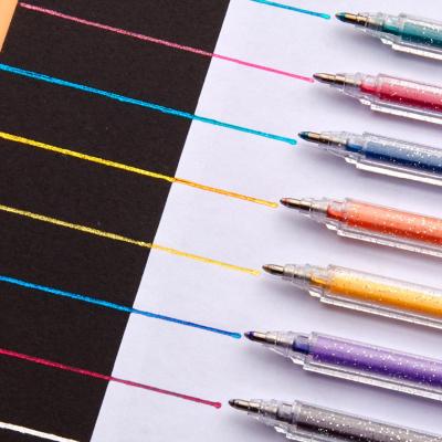 8สี/ชุด G Litter ปากกาเน้นข้อความเปลี่ยนสีแฟลชเครื่องหมายปากกาเจลวาด Crapbook อัลบั้มวารสาร เครื่องเขียนโรงเรียน S DIY M2P5