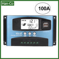 [Han-Co] จอแสดงผลพลังงานแสงอาทิตย์เครื่องควบคุมการชาร์จ100A MPPT 12V 24V