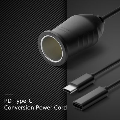 ZZOOI 65W USB C Type C To Lighter Socket 9V/12V/15V/20V Lighter Socket Converter Power Supply for GPS Fan Dash Cam