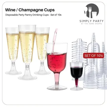 10 Pcs Wine Glasses 160ML Reusable Glitter Champagne Flutes