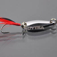 KLKLJYFI 1PC ใหม่จมล่อ paillette Tackle TREBLE Feather เบ็ดปลาช้อนเหยื่อ