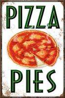 พายพิซซ่าสัญลักษณ์สตรีทย้อนยุคของใช้ในบ้านโลหะดีบุกป้ายบาร์คาเฟ่รถยนต์รถจักรยานยนต์ตกแต่งโรงรถ Supplies12 X 8นิ้ว0727