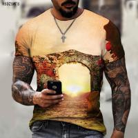 Castle 3D Three-dimensional Singlet Breathable Retro 90s Summer Mens 2022 Erwachs Oversized T-shirt Top Clothes