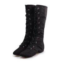 2023 New Quality Red White Black Canvas 27cm Long High Top Jazz Boot Stage Boots Girls Women Dance Performance Shoes