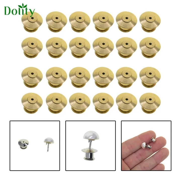 Dolity 24x Safety Metal Pin Backs Locking Pin Keepers for Insignia