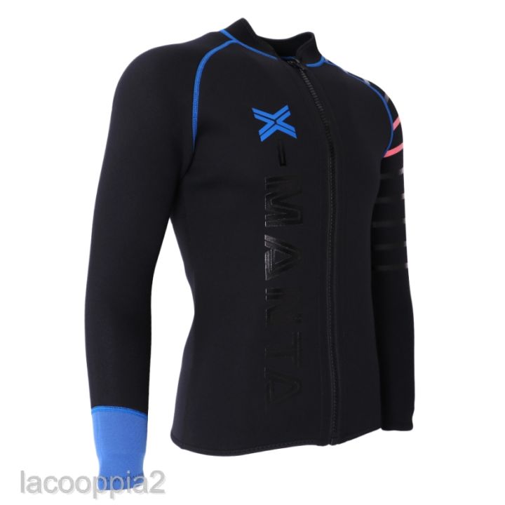 lacooppia2-mens-3mm-neoprene-wetsuits-jacket-top-front-zip-wakeboard-scuba-diving-wet-suit