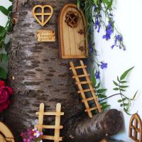 น่ารัก Miniature Fairy Gnome ประตูหน้าต่าง Elf Home Garden Yard Art ประติมากรรมกลางแจ้งรูปปั้น Decor Dollhouse DIY Vintage Figurines