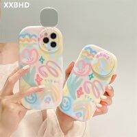 【Great. Cell phone case】กระจกโต๊ะเครื่องแป้งสไตล์เกาหลีปกป้องเลนส์ดอกไม้กราฟฟิตีที่มีสีสันป้องกันการหล่นสำหรับ Iphone 11 12 13 Pro Max Xr X Xs เคสโทรศัพท์