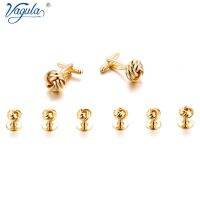 VAGULA Cufflinks Studs in 8PCS Set Luxury Gemelos Gold-color Plated Knot Tuxedo Collar Stud Set 537 Cuff Link