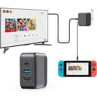 Hot 2 in 1 NS Switch Charger Dock HD TV Converter Dock Charger Station For Nintendo Switch PC TYPE C Adapter Travel Accessory